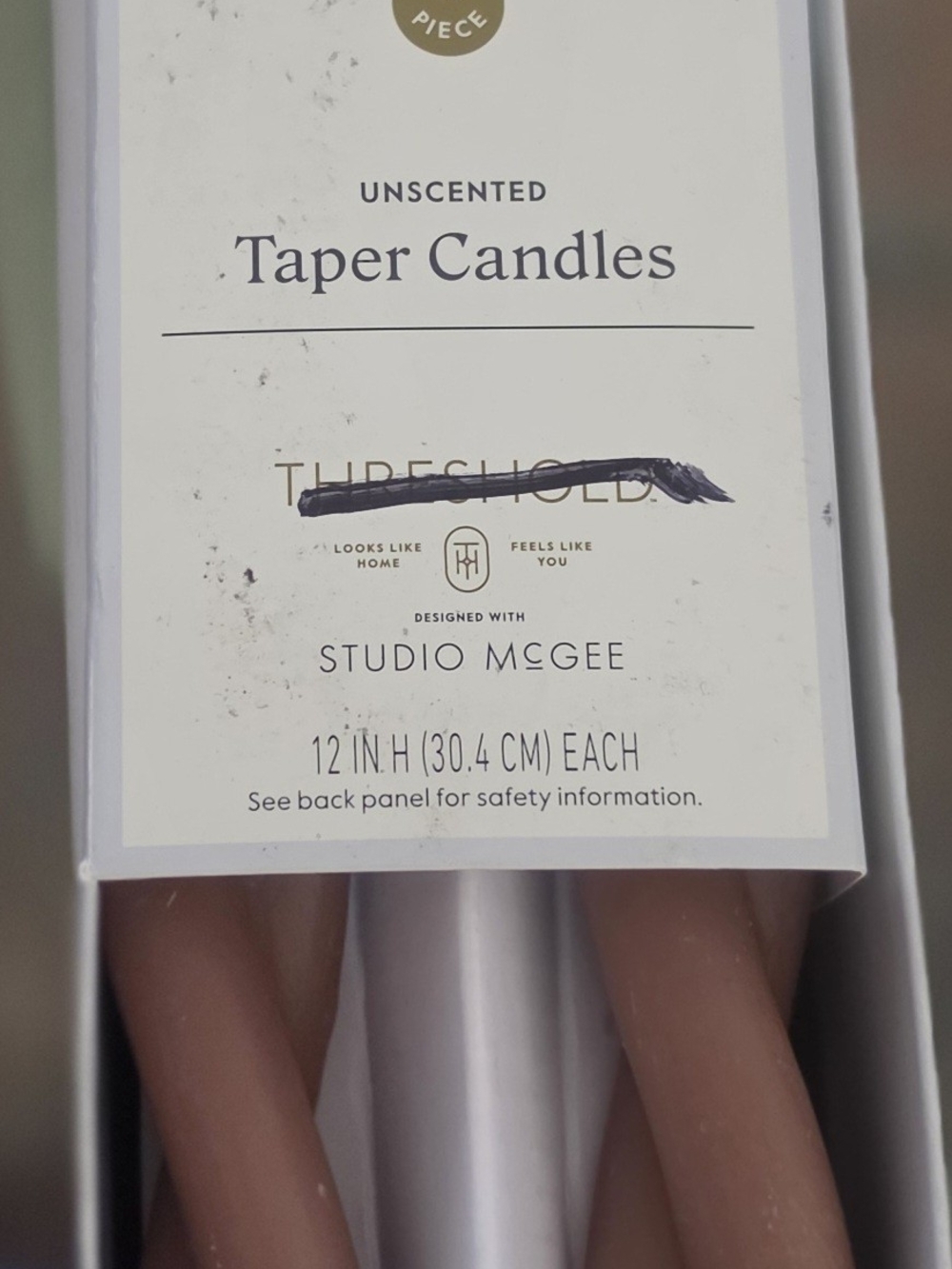 4-pack of Threshold Unscented Twisted Taper Candles designed with Studio McGee